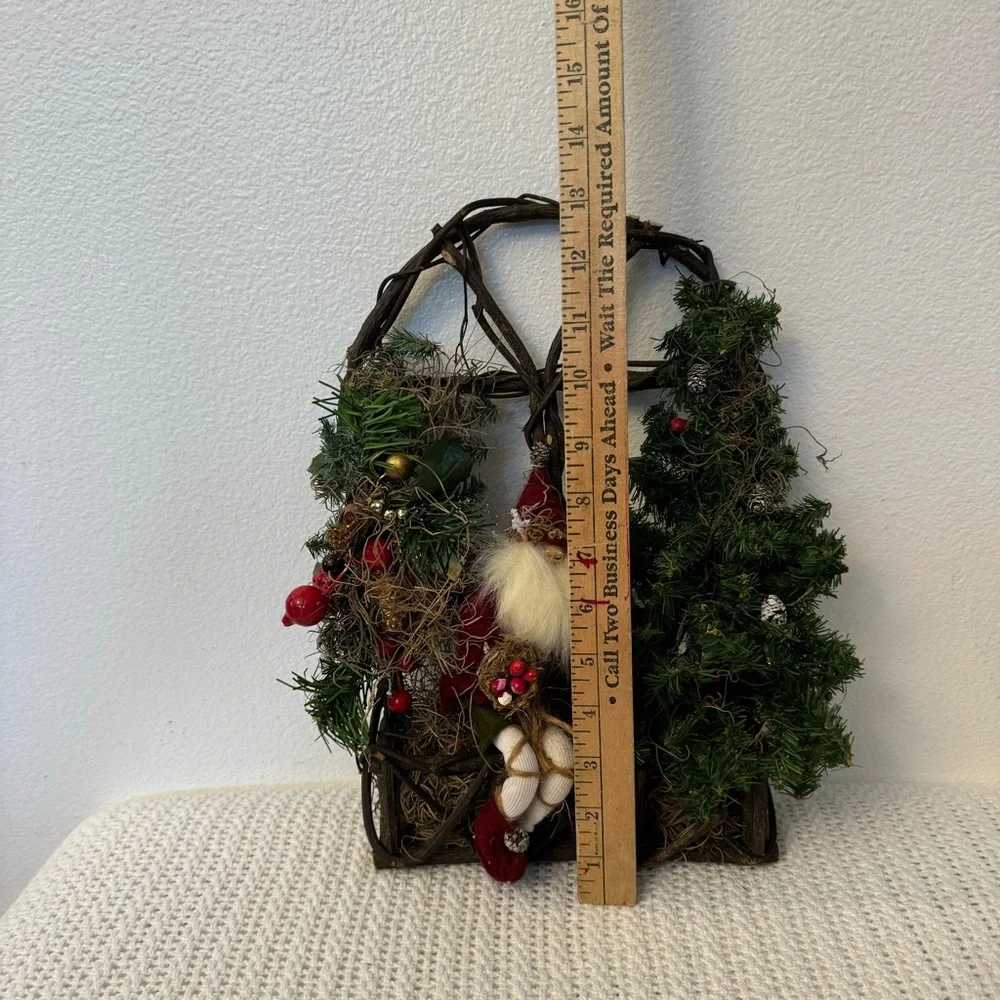 Vintage Festive Christmas Decoration – Greenery with Red Accents Holiday Décor